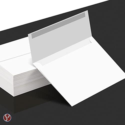 מעטפות לבנות ריקות A2 - עבור כרטיסי ברכה של 4.25 x 5.5, הזמנות, גלויות | 4 3/8 x 5 3/4 | דש מרובע